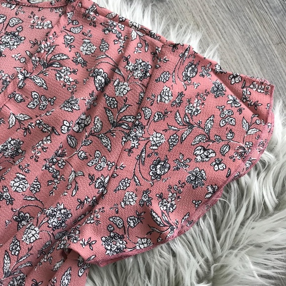Floral Peplum Blouse Design Top Mauve MSRP- $88 - Picture 8 of 8